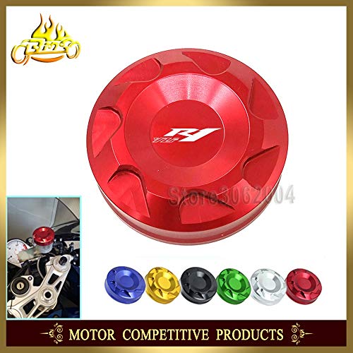 Wincom Dishman Automobiles & Motorcycles Front Brake Master Cylinder Fluid Reservoir Cover Oil Cap Motorcycle for Yamaha YZF-R1 YZF R1 Yzfr1 2004-2015 2014 2013 2012 CNC - (Color: Red)