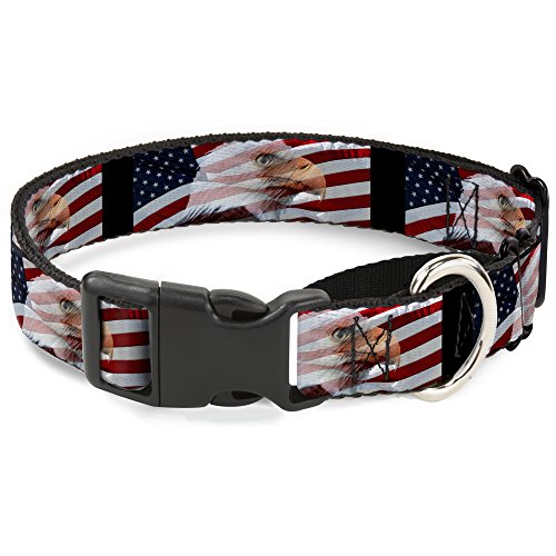 Buckle-Down American Eagle Flags Martingale Dog Collar, 1.5" Wide-Fits 18-32" N…
