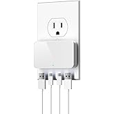 VPSUN USB C Wall Charger, Super Thin Flat USB Wall Plug with 4 Ports, Fast Charging USB Plug Adapter with PD20W for Home and Travel (White)