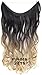 Flip In Wavy Curly Ombre Dip Dye Synthetic Hair Extension Secret Miracle Heat Resistance Hair Wire Hair Pieces No Clip for Women 50g 22inch 1PC