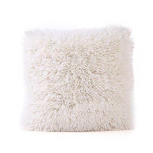 Danhjin Square Soft Plush Pillow Case Sofa Waist Throw Cushion Cover For Home Decoration, 43cm43cm/1616inch (BG) - Thumbnail 2