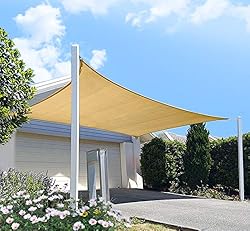 Patio Sun Shade Sail Canopy, 10' x 10' Square Shade
