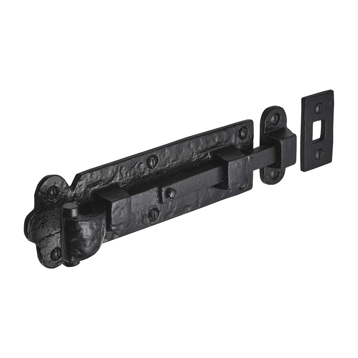 A. Perry 4374-0102BA 102mm Old Hill Ironworks Blacksmiths Straight Surface Bolts, Black Antique