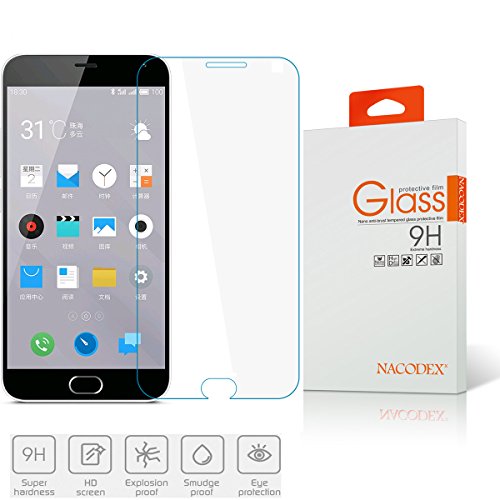 Nacodex® Premium Real Tempered Glass Film Screen Protector For Meizu Note 2 / Meizu M2 Note - Protect Your Screen From Scratches - Retail Package - 0.26mm Ultra thin｜2.5D Border