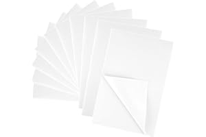 BOUBONI 10PCS White Self Adhesive Felt Fabric Sheets Sticky Felt Sheets for Craft Supplies Art Home Making（8.3" x 11.8"/20 x 30cm）