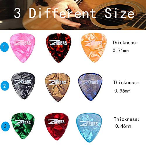 ZHRUNS 12 Pack Abstract Art Colorful Guitar Picks, Unique Guitar Gift For Bass, Electric & Acoustic Guitars Includes 0.46mm, 0.71mm, 0.96mm (12PCS)
