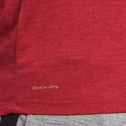 Alive Men's Tee Shirt Active Quick Dry Workout Short Sleeve Shirts Crew Neck (Coach Red Heather, Medium) - Thumbnail 5