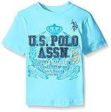 U.S. Polo Assn. Boys' Crew Neck Iconic Graphic Logo T-Shirt,Swimming Blue,10/12