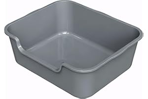 YING TUTU Extra Large Cat Litter Box (ABS Material), Low Entry High Sides Senior Litter Pen for Geriatric Kitty Big Cats, Jumbo Litter Boxes Tray for Multi Cat Indoor Pets Potty (Gray, 24" L x 20" W x13)