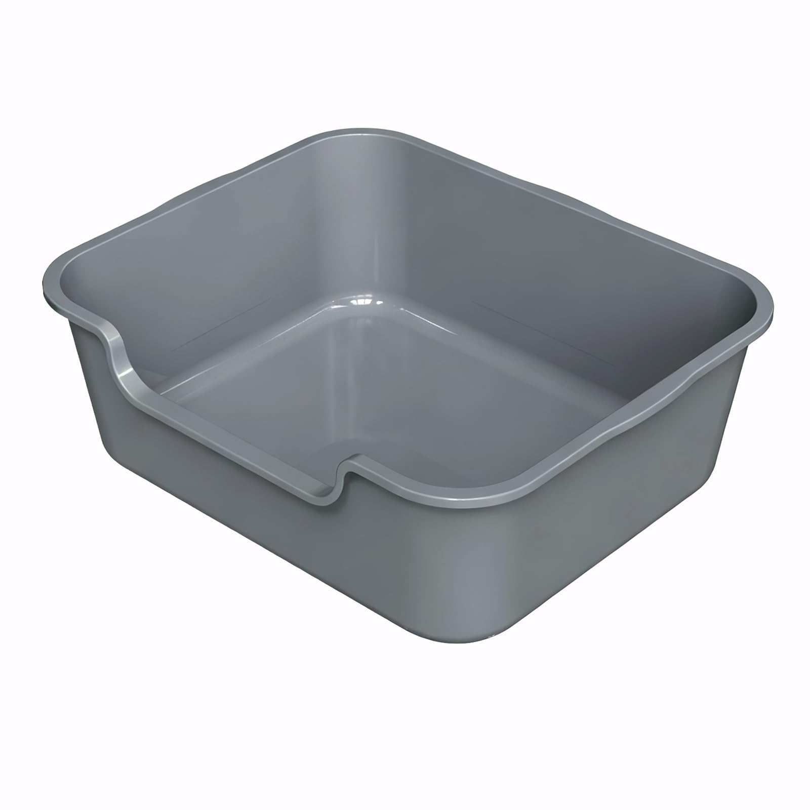 Extra Large Cat Litter Box (ABS Material), Low Entry High Sides Senior Litter Pen for Geriatric Kitty Big Cats, Jumbo Litter Boxes Tray for Multi Cat Indoor Pets Potty (Gray, 24" L x 20" W x13) Image