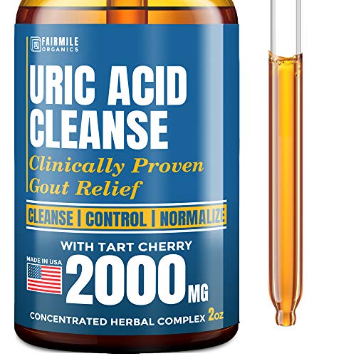 Uric Acid Cleanse with Tart Cherry 2000mg - Clinically Proven Gоut Relief - Joint Comfort & Detoxification - Liquid Uric Acid Support Formula for Highest BioAvailability - Premium Gоut Treatment (Best Fruit For Uric Acid)