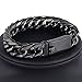 Trendsmax 16mm Mens Chain Rombo Double Curb Cuban Link Black Tone 316L Stainless Steel Bracelet 7-11inch