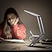SLYPNOS Foldable LED Desk Lamp, USB Rechargeable Portable Dimmable Table Lamp, Eye-Care Aluminum Alloy Light for Reading, Studying, Working, Camping, Home Office, Silver