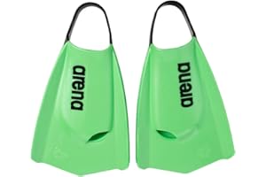 Arena Unisex Adult Powerfin Pro II Swim Training Fins Men and Women Silicone Short Blade Flippers Left/Right Customized, Lime