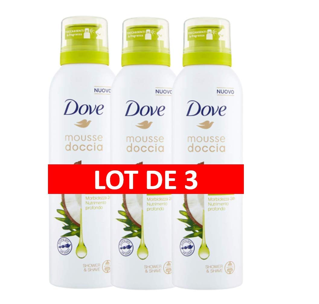 Dove Shower Gel with Coconut Oil, Gourmet and Exotic Fragrance, Dermatologically Tested Formula, Pack of 3 x 200 ml
