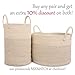 OrganiHaus Extra Large Blanket Basket for Living Room 20x13, Natural Cotton Rope Laundry Basket, Sturdy Hamper for Toy Storage, Cushions & Pillows Storage Bin, Nursery Decor Hamper - White/Brown