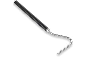 BREMOROU Stainless Steel Extensible Snake Hook 26 Inches, Retractable Reptile Hook Foldable Stainless Steel Snake Tool Portable Mini Snake Hook For Ball Python Snake Stick Pick-Up Handling Tool, Black