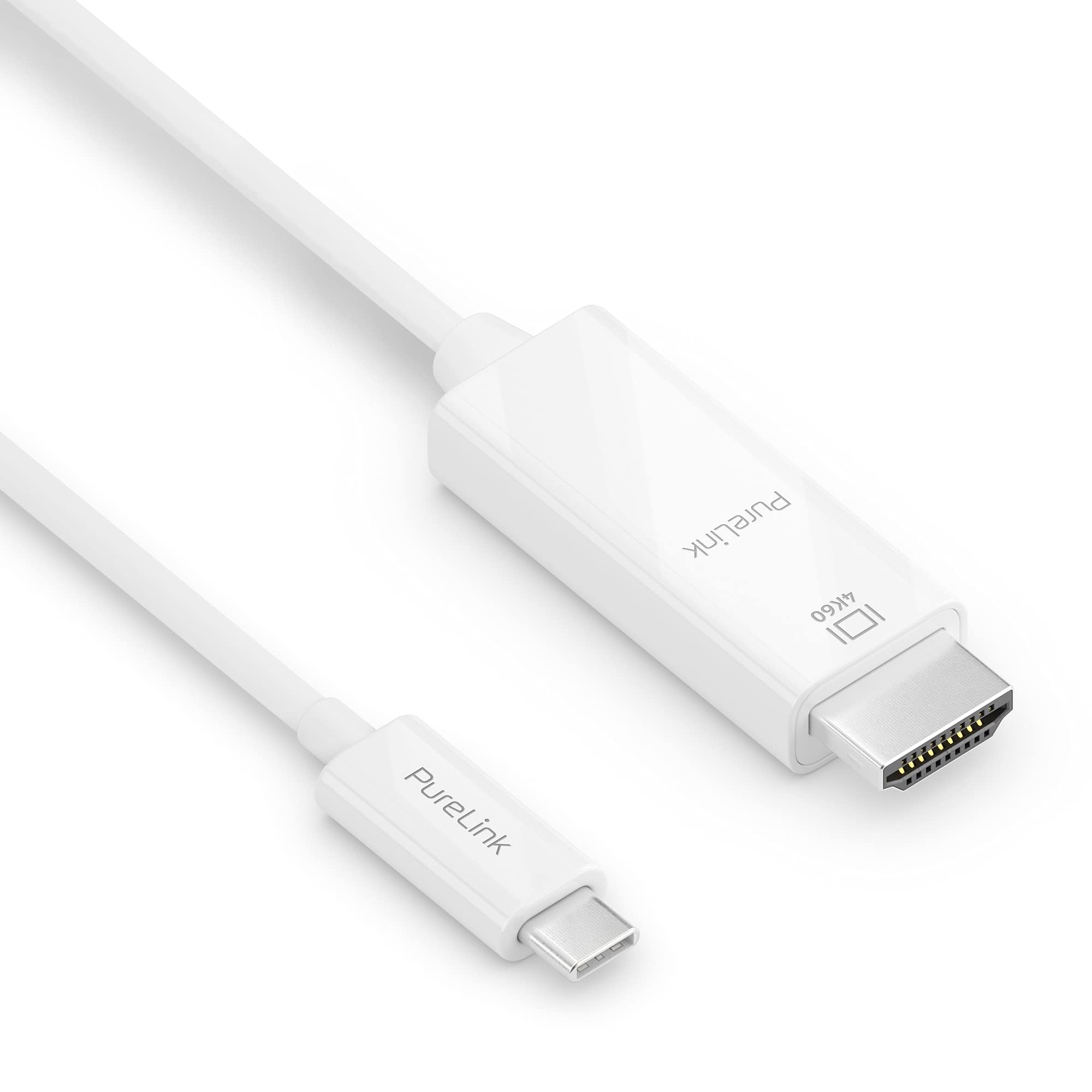 PureLink USB-C to High Speed HDMI Cable, 4K Ultra HD 60Hz, Gold-Plated Plug Contacts, 2.00 m, White