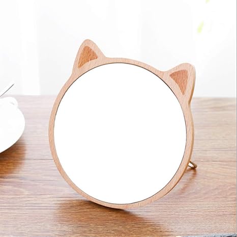 Amazon 鏡 木製 卓上 化粧鏡 可愛い猫耳 卓上ミラー 丸型 スタンド Amazon 鏡 木製 卓上 化粧鏡 可愛い猫耳 卓上ミラー 丸型 スタンド