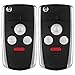 ECCPP 2PCS 4 Buttons Uncut Keyless Entry Remote Fob Folding Flip Key (Shell Case) Replacement for 03-2010 for H onda Accord/Civic/CR-V/Fit/Pilot/Ridgeline Key fob