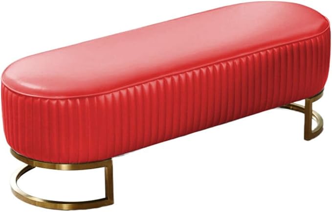 YUMUO Esquina Redonda Cuero Otomano,Taburete Dyluniwyd Modern Mesa