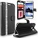 S7 Edge Case, Galaxy S7 Edge Case, Cellularvilla [Diamond Jewel] Embossed Flower Design Premium Pu Leather Wallet Case [Card Slots] Folio Flip Cover for Samsung Galaxy S7 Edge (Black Bling)
