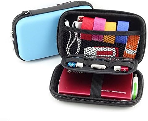 Eva Hard Shell Protective Carrying case cover for Diabetic Organizer Carrying Case / Kit / Camera GPS Hearphone Power Bank Dock USB Cable Travel Case Pouch (Blue)