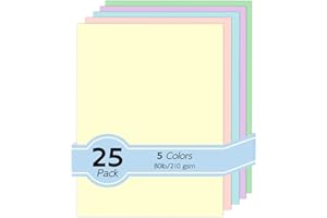 80lb Pastel Construction Paper Assorted Colors, Goefun 5 Colors Colored Cardstock Paper 8.5 x 11 Perfect for Crafts, DIY Card