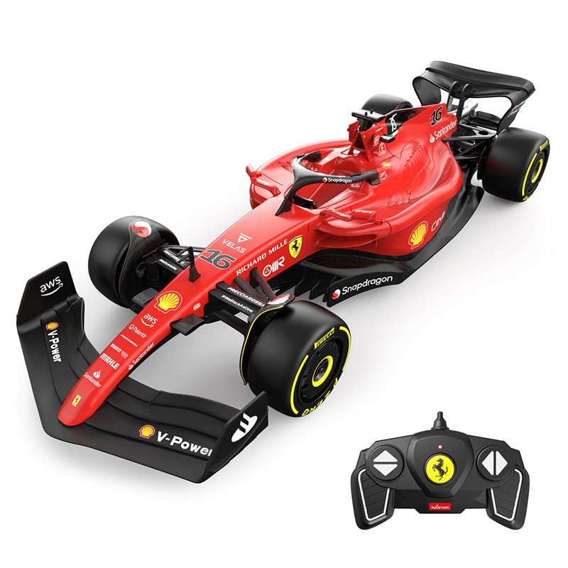 RASTAR Ferrari F1-75 Model RC Car, 1/18 Scale 2022 Ferrari Formula 1 Remote Control Car, Raced by Charles Leclerc + Carlos Sainz