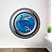 Vktech® Shark Ocean View Wall Sticker 3D Porthole Window Kids Room Home Decor Art
