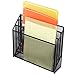 Black Metal Mesh Stair-Step Design 3 Compartment Countertop Brochure Rack / Desktop Magazine Holder