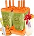 Lebice Popsicle Molds Set - BPA Free - 6 Ice Pop Makers + 1 Extra Silicone Lid + Silicone Funnel + Cleaning Brush + Recipes E-book
