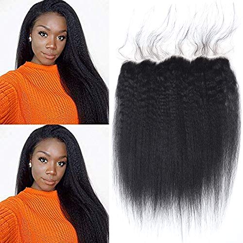 Brazilian-Virgin-Kinky-Straight-Human-Hair-13x4-Lace-Frontal-Yaki-Straight-Ear-to-Ear-Lace-Frontal-With-Baby-Hair-Free-Part-Natural-Color-14Inch-13x4-frontal