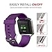 Fitbit Blaze Accessories Classic Band Small, UMTele Soft Silicone Replacement Sport Strap Band with Quick Release Pins for Fitbit Blaze Smart Fitness Watch Plum, Frame Not Included (5.5