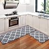 KMAT 2 PCS Kitchen Rugs and Mats Non Slip 20″x32″+20″x59″,Grey Soft Microfiber Kitchen Mat Super Absorbent Washable Runner Carpets Sink Rugs Set for Kitchen,Bathroom,Floor Home,Laundry