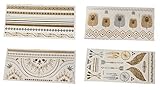 Sunreek8 Premium Sheets of Metallic Gold, Silver, Turquoise and Multi-color Temporary Flash Tattoos for Women & Girls - Over 100+ Tattoos - Waterproof Trending Top Fashion Accessory