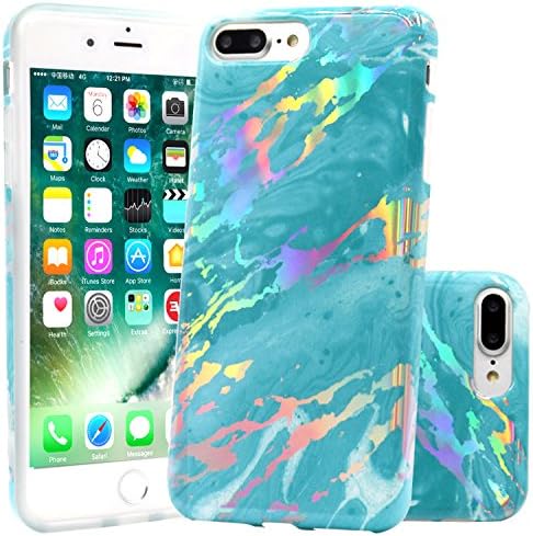 iPhone 7 Plus Case, Wastou [Marble Pattern Series] Slim Fit Anti-Shock Frosted TPU Protective Cover Case for Apple iPhone 7 Plus (2016) / iPhone 8 Plus (2017) (Stylish Blue)
