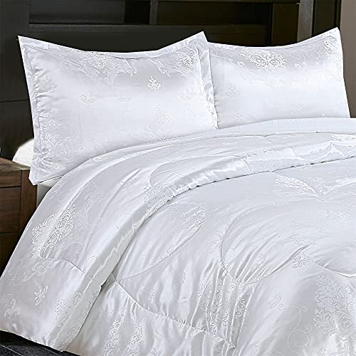 RaytrueX White King Size Comforter Set,All Season Bedding Comforter