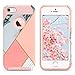 ULAK iPhone 5S Case, iPhone 5 Case,iPhone SE Case, Slim Fit Protection Case Hybrid Scratch Resistant Hard Back Cover Shock Absorbent TPU Bumper Protective Case (Pink Marble)