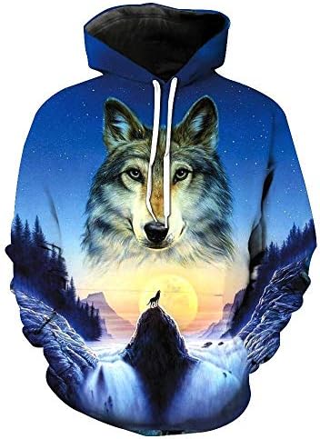 Unisex Realistic 3D Digital Print Pullover Hoodie Hooded Sweatshirt