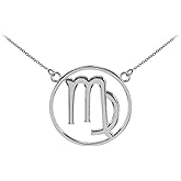 LA BLINGZ Sterling Silver Virgo Zodiac Sign Necklace