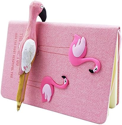 Funkeet Unicorn Notebook Set Gel Pen Set Handmade Stationery Back to School Supplies Traveler Diary Unicorn Gifts for Girls Kids (Flamingo-C) Office Product