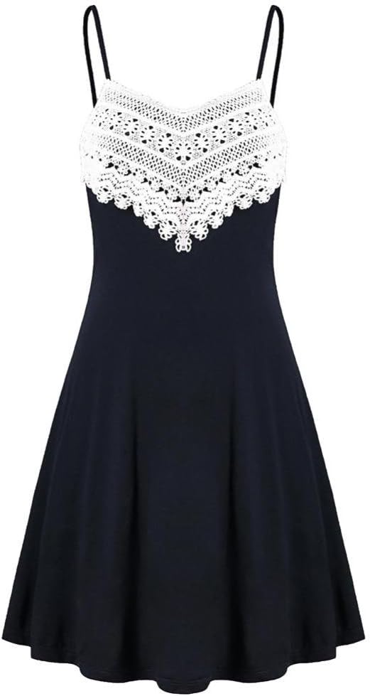 YKA Beach Dress Women Lace Dress Skirt Seaside Resort Slim Strap Dress Fairy