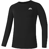 MOVILBENES Boys Compression Shirt Youth Long Sleeve Football Baseball Soccer Undershirts Kids Quick Dry Athletic Base Layer