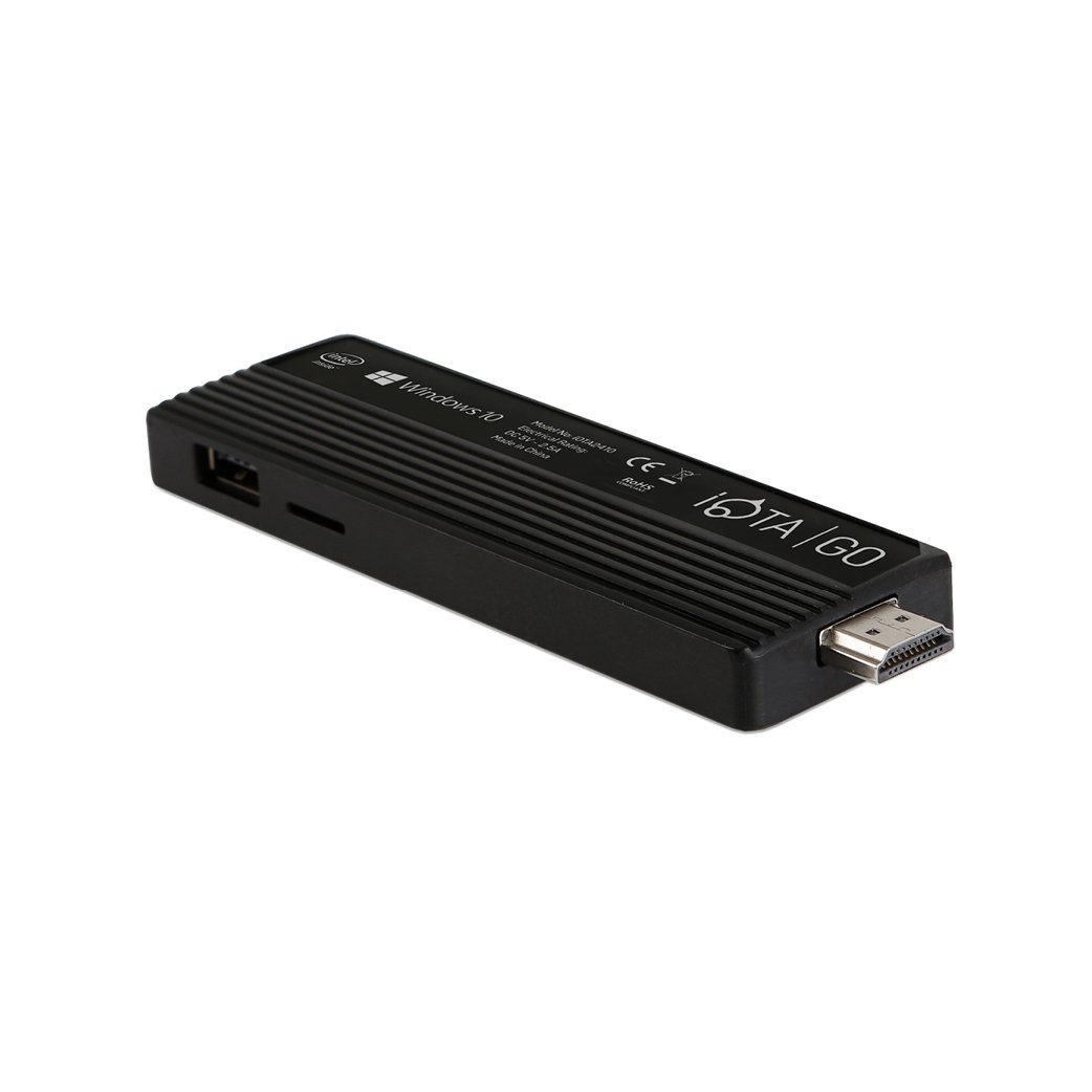 iOTA GO Mini Desktop PC Stick, (Black) - (Intel Quad Core Z8350 1.44GHz Processor (1.92GHz Boost), 2 GB RAM, 32GB eMMC Storage, Windows 10 Home) - Amazon Exclusive