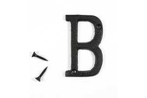 KiaoTime 3" Vintage Decorative Cast Iron Metal Alphabet Letters Wall Sign Hanging Address Name Sign Letter 'B'