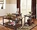 Signature Design by Ashley Murphy Industrial 3-Piece Table Set, Includes 1 Coffee Table and 2 End Tables with Lower Fixed Shelf, Brown