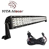 YITAMOTOR Curved 50 Inch Flood Spot Combo LED Work Light Bar Driving Offroad Light for Truck SUV 4WD Jeep with Wiring Harness 480W, 3 Year Warranty