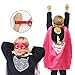 Ecparty Superheros Cape and Mask Matching Shaped Rubber Wristbands for Kids Party Supply Packs (4 Packs)