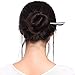 FINGER LOVE Handmade Carved Ebony (Black Sandalwood) Hair Stick: Leaf